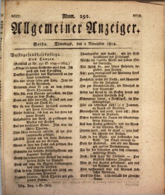 Allgemeiner Anzeiger der Deutschen Dienstag 2. November 1813