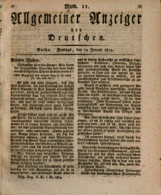 Allgemeiner Anzeiger der Deutschen Freitag 14. Januar 1814