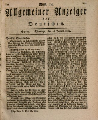 Allgemeiner Anzeiger der Deutschen Dienstag 18. Januar 1814