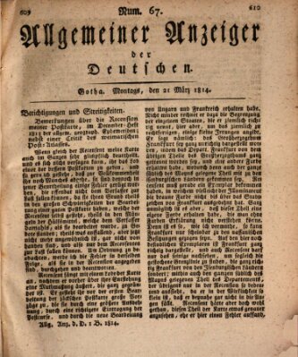 Allgemeiner Anzeiger der Deutschen Montag 21. März 1814