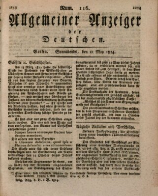Allgemeiner Anzeiger der Deutschen Samstag 21. Mai 1814