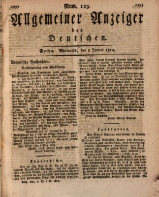 Allgemeiner Anzeiger der Deutschen Mittwoch 8. Juni 1814