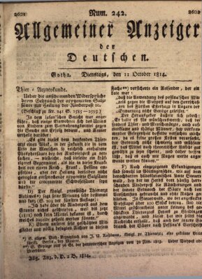 Allgemeiner Anzeiger der Deutschen Dienstag 11. Oktober 1814