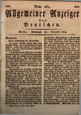 Allgemeiner Anzeiger der Deutschen Dienstag 1. November 1814