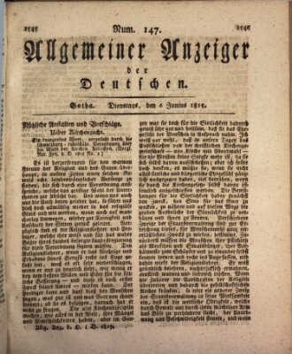 Allgemeiner Anzeiger der Deutschen Dienstag 6. Juni 1815