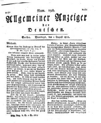 Allgemeiner Anzeiger der Deutschen Dienstag 1. August 1815