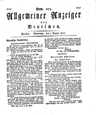 Allgemeiner Anzeiger der Deutschen Sonntag 6. August 1815