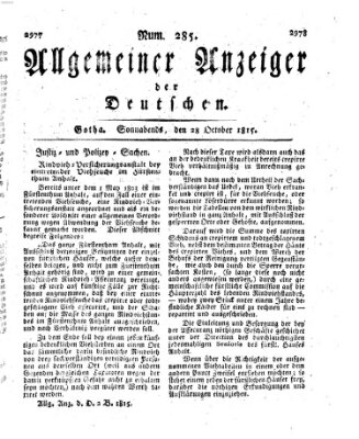 Allgemeiner Anzeiger der Deutschen Samstag 28. Oktober 1815
