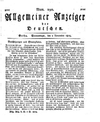 Allgemeiner Anzeiger der Deutschen Donnerstag 2. November 1815