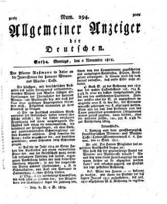 Allgemeiner Anzeiger der Deutschen Montag 6. November 1815