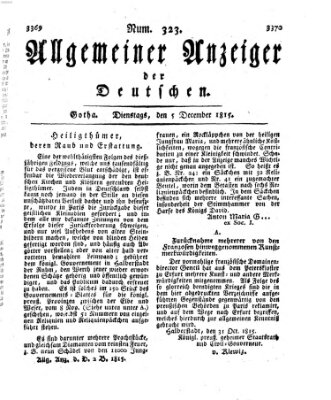 Allgemeiner Anzeiger der Deutschen Dienstag 5. Dezember 1815