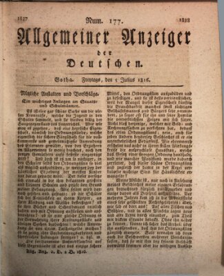 Allgemeiner Anzeiger der Deutschen Freitag 5. Juli 1816