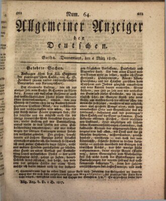 Allgemeiner Anzeiger der Deutschen Donnerstag 6. März 1817