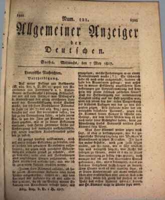 Allgemeiner Anzeiger der Deutschen Mittwoch 7. Mai 1817