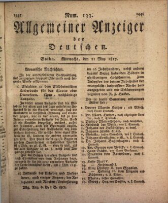 Allgemeiner Anzeiger der Deutschen Mittwoch 21. Mai 1817