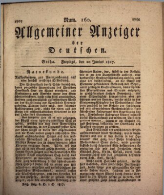 Allgemeiner Anzeiger der Deutschen Freitag 20. Juni 1817
