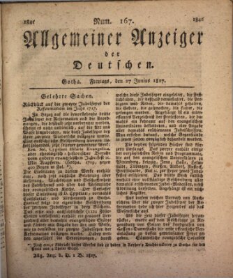 Allgemeiner Anzeiger der Deutschen Freitag 27. Juni 1817