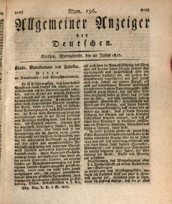 Allgemeiner Anzeiger der Deutschen Samstag 26. Juli 1817
