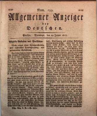 Allgemeiner Anzeiger der Deutschen Dienstag 29. Juli 1817