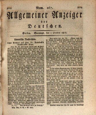 Allgemeiner Anzeiger der Deutschen Sonntag 5. Oktober 1817