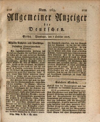 Allgemeiner Anzeiger der Deutschen Dienstag 7. Oktober 1817