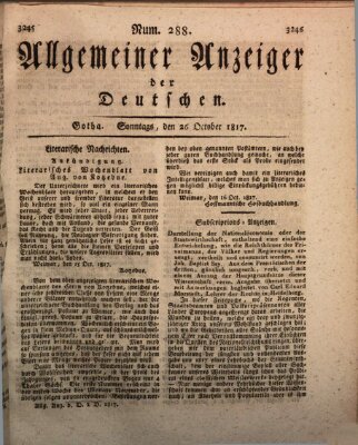 Allgemeiner Anzeiger der Deutschen Sonntag 26. Oktober 1817