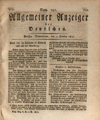 Allgemeiner Anzeiger der Deutschen Donnerstag 30. Oktober 1817