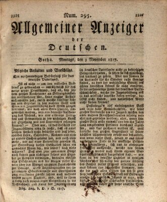 Allgemeiner Anzeiger der Deutschen Montag 3. November 1817