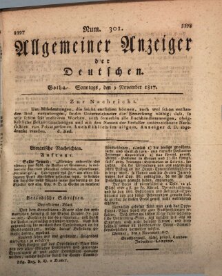 Allgemeiner Anzeiger der Deutschen Sonntag 9. November 1817