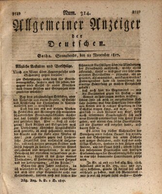 Allgemeiner Anzeiger der Deutschen Samstag 22. November 1817