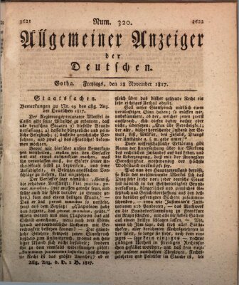 Allgemeiner Anzeiger der Deutschen Freitag 28. November 1817