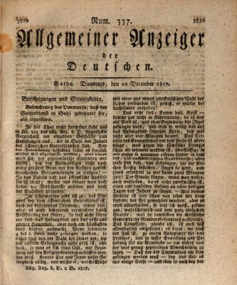 Allgemeiner Anzeiger der Deutschen Dienstag 16. Dezember 1817