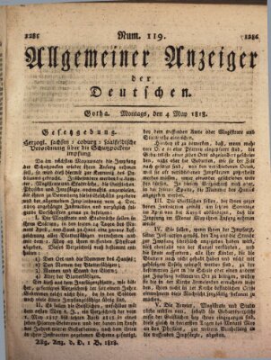 Allgemeiner Anzeiger der Deutschen Montag 4. Mai 1818