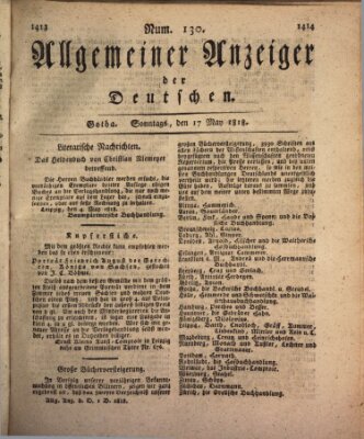Allgemeiner Anzeiger der Deutschen Sonntag 17. Mai 1818