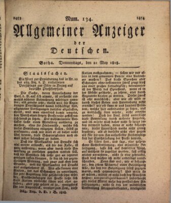 Allgemeiner Anzeiger der Deutschen Donnerstag 21. Mai 1818
