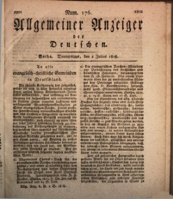 Allgemeiner Anzeiger der Deutschen Donnerstag 2. Juli 1818