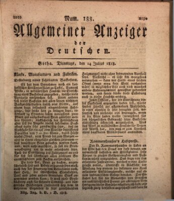 Allgemeiner Anzeiger der Deutschen Dienstag 14. Juli 1818
