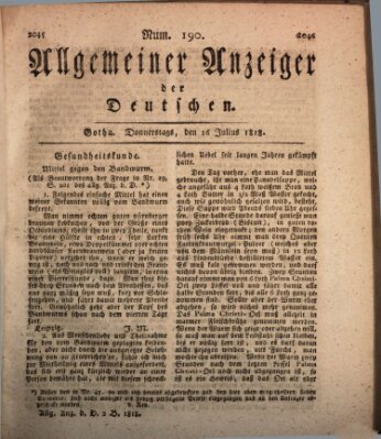 Allgemeiner Anzeiger der Deutschen Donnerstag 16. Juli 1818