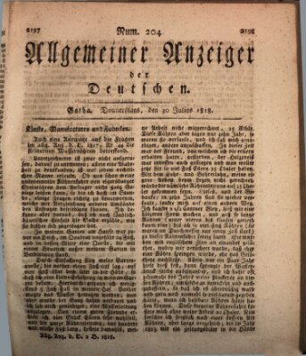 Allgemeiner Anzeiger der Deutschen Donnerstag 30. Juli 1818
