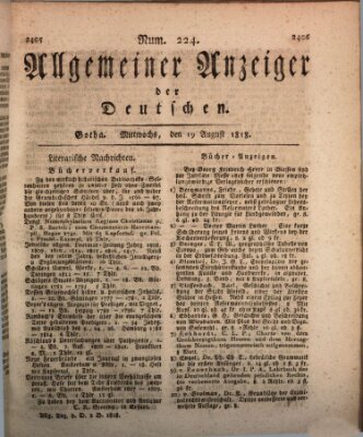 Allgemeiner Anzeiger der Deutschen Mittwoch 19. August 1818