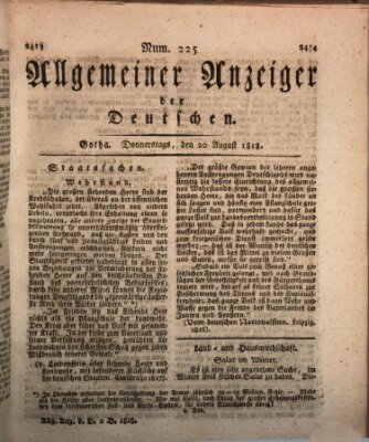 Allgemeiner Anzeiger der Deutschen Donnerstag 20. August 1818