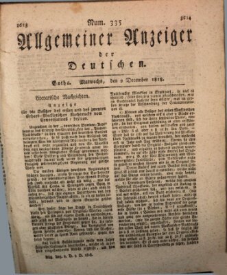 Allgemeiner Anzeiger der Deutschen Mittwoch 9. Dezember 1818