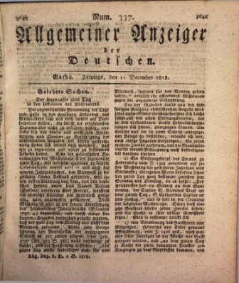 Allgemeiner Anzeiger der Deutschen Freitag 11. Dezember 1818