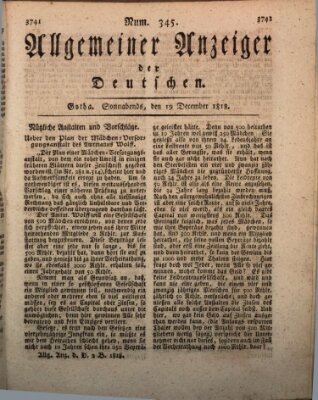 Allgemeiner Anzeiger der Deutschen Samstag 19. Dezember 1818