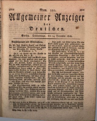 Allgemeiner Anzeiger der Deutschen Donnerstag 24. Dezember 1818