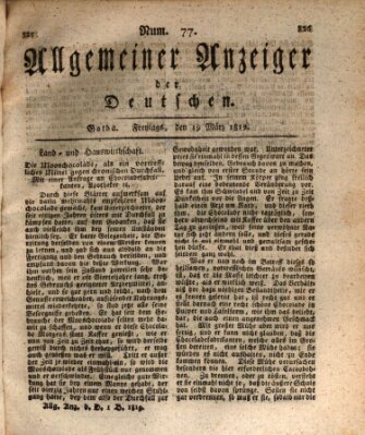 Allgemeiner Anzeiger der Deutschen Freitag 19. März 1819