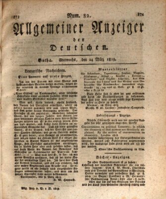 Allgemeiner Anzeiger der Deutschen Mittwoch 24. März 1819