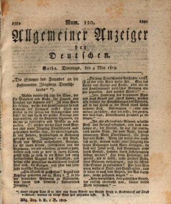 Allgemeiner Anzeiger der Deutschen Dienstag 4. Mai 1819