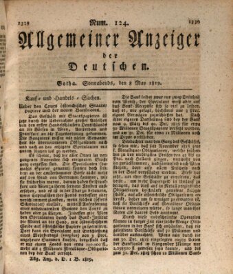 Allgemeiner Anzeiger der Deutschen Samstag 8. Mai 1819