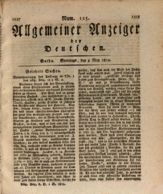 Allgemeiner Anzeiger der Deutschen Sonntag 9. Mai 1819